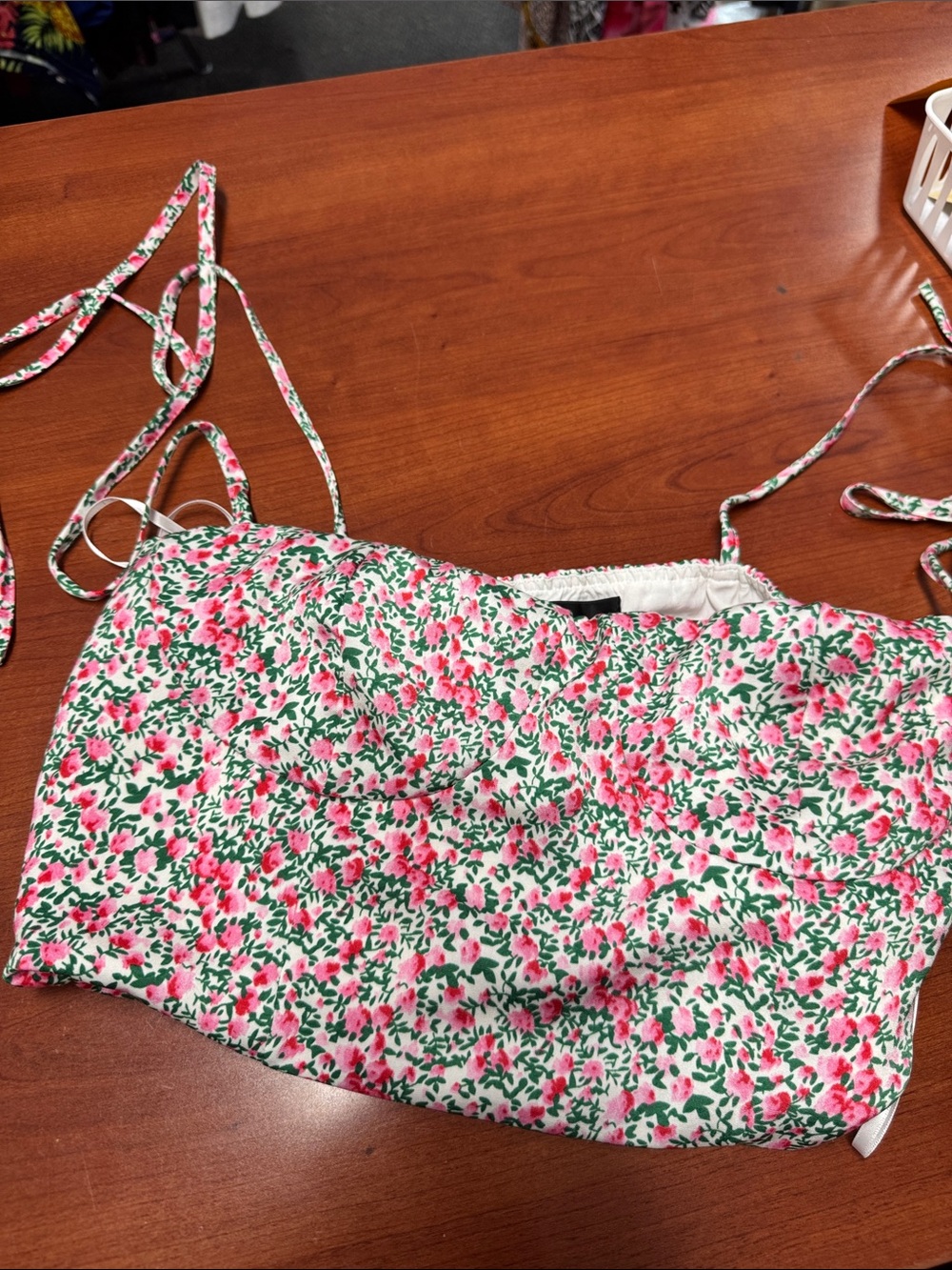 Lulus floral satin tank M // 092365